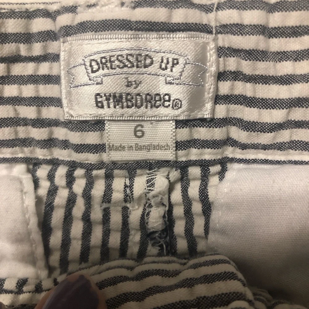 Striped Gray and White Boys Seersucker Shorts